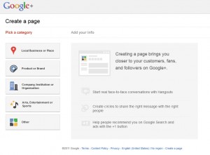 Google+ Create a Page