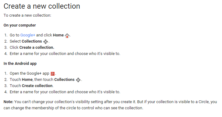 Create a Google+ Collection