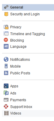 Facebook General Settings